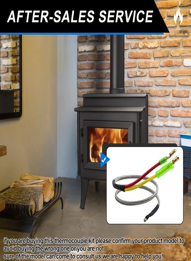 BKIFU For QuadraFire 812-4470 14"Thermocouple and Protection Tube Cover 812-1322 replacement for Quadra Fire Castile, Contour, Mt Vernon OE, Sante Fe,Heatilator Eco-Choice CAB50, PS35, and PS50 parts - Image 2